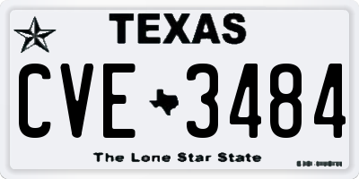 TX license plate CVE3484