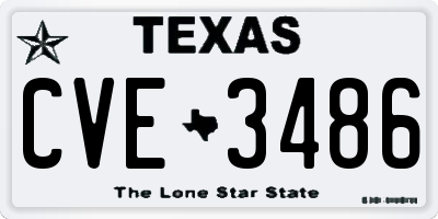 TX license plate CVE3486