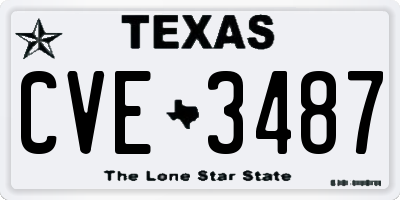 TX license plate CVE3487
