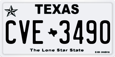 TX license plate CVE3490