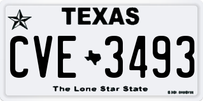 TX license plate CVE3493