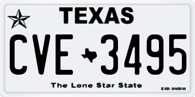 TX license plate CVE3495