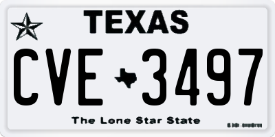 TX license plate CVE3497