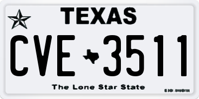 TX license plate CVE3511
