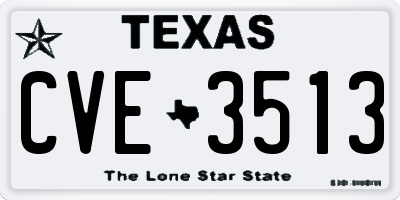 TX license plate CVE3513