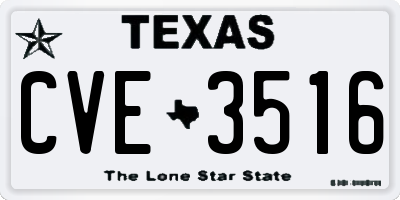 TX license plate CVE3516