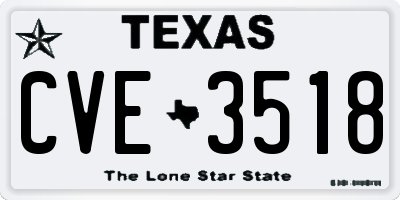 TX license plate CVE3518