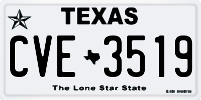 TX license plate CVE3519