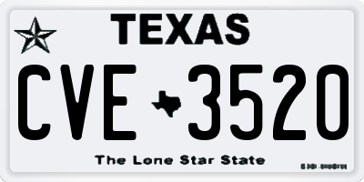 TX license plate CVE3520