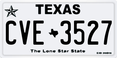 TX license plate CVE3527