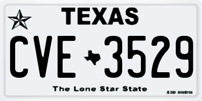 TX license plate CVE3529