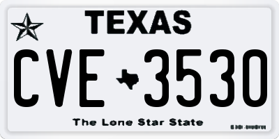 TX license plate CVE3530