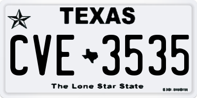 TX license plate CVE3535