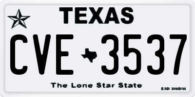 TX license plate CVE3537