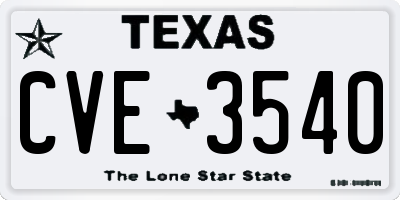 TX license plate CVE3540