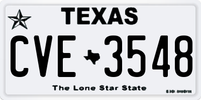TX license plate CVE3548