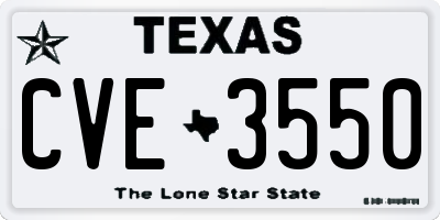 TX license plate CVE3550