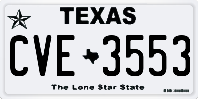 TX license plate CVE3553