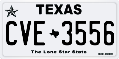 TX license plate CVE3556