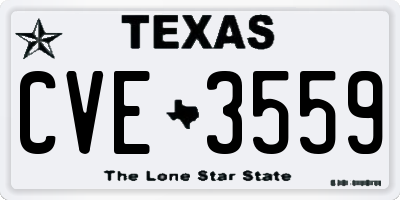TX license plate CVE3559