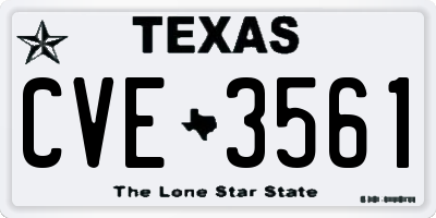 TX license plate CVE3561