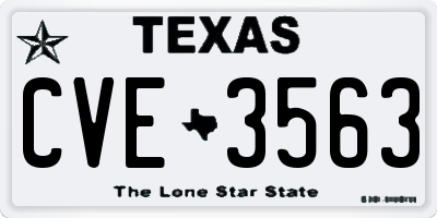 TX license plate CVE3563