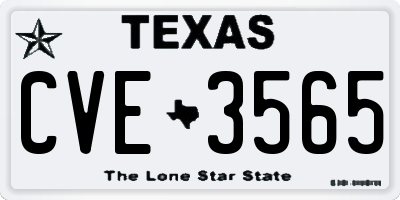 TX license plate CVE3565