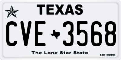 TX license plate CVE3568