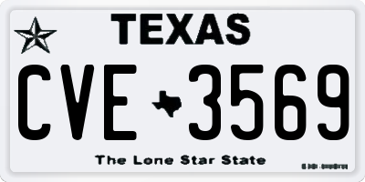 TX license plate CVE3569