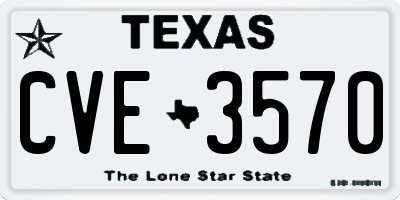 TX license plate CVE3570