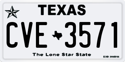 TX license plate CVE3571