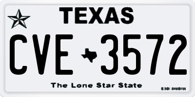 TX license plate CVE3572