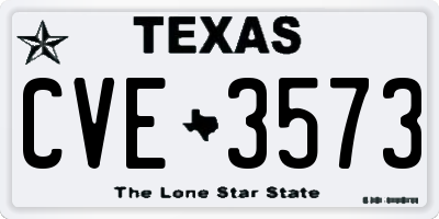 TX license plate CVE3573