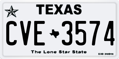 TX license plate CVE3574