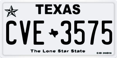 TX license plate CVE3575