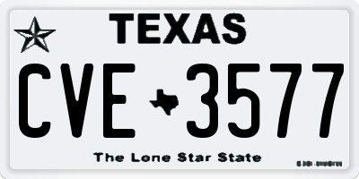 TX license plate CVE3577