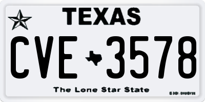 TX license plate CVE3578