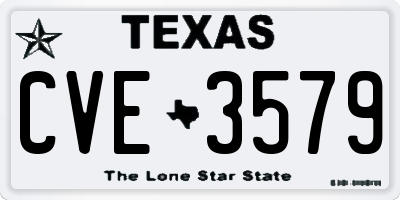 TX license plate CVE3579