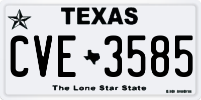 TX license plate CVE3585