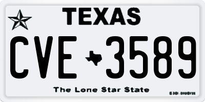 TX license plate CVE3589