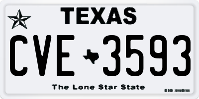 TX license plate CVE3593