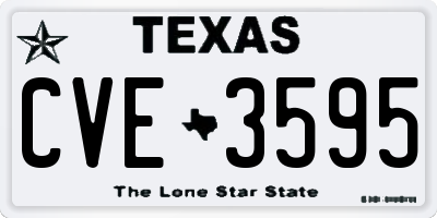 TX license plate CVE3595