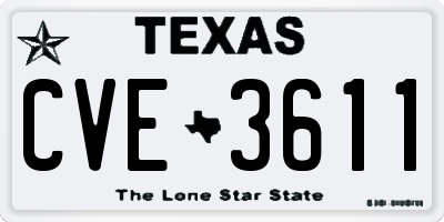 TX license plate CVE3611