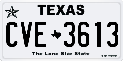 TX license plate CVE3613