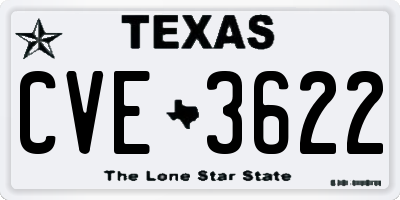 TX license plate CVE3622