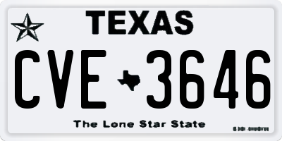 TX license plate CVE3646