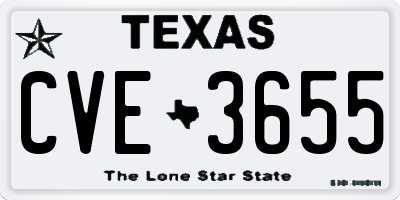 TX license plate CVE3655