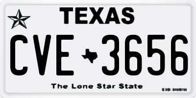 TX license plate CVE3656