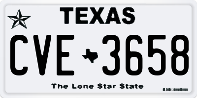 TX license plate CVE3658