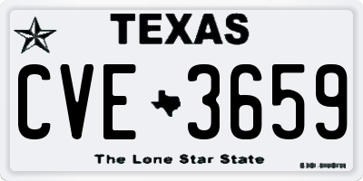 TX license plate CVE3659